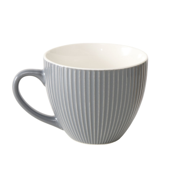 Jumbobecher RANURA anthrazit in grau aus Bone China