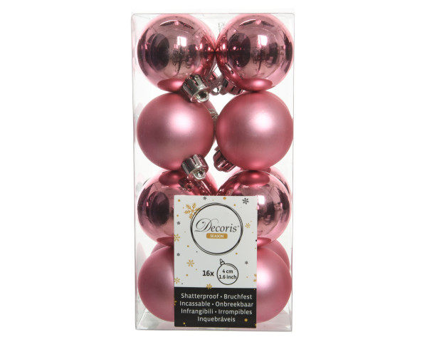 Weihnachtskugel-Set LUXE in rosa aus Kunststoff