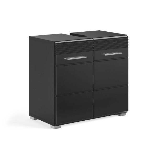 Waschbeckenunterschrank LINUS in schwarz aus MDF furniert
