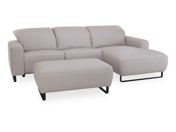 Polsterecke CALANO in cherry aus Leder