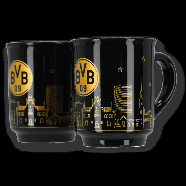 Tassen-Set BVB X-MAS in mehrfarbig aus Keramik