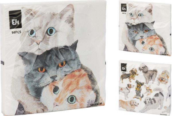 Servietten ANIMALS in mehrfarbig aus Papier