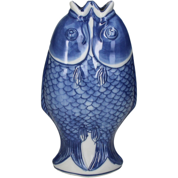 Vase FISHES in blau aus Porzellan