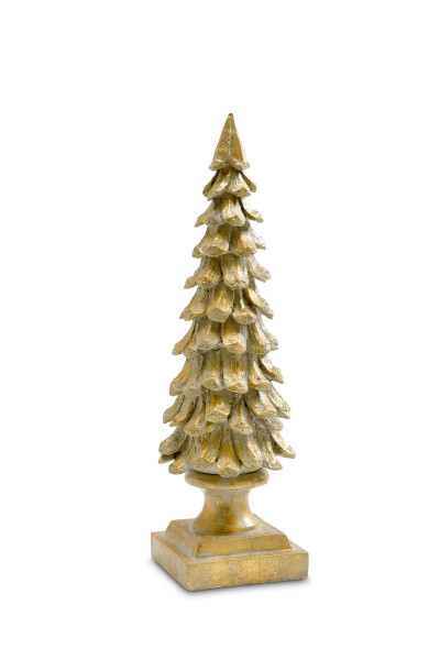Weihnachtsbaum in goldfarben aus Polyresin