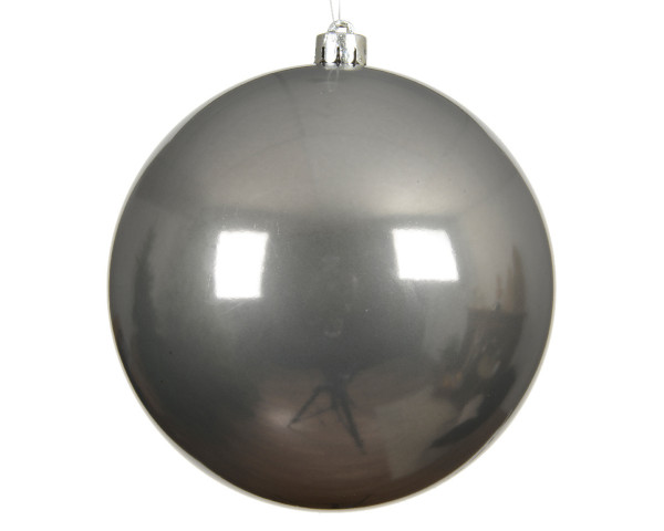 Weihnachtskugel SHINY in grau aus Kunststoff