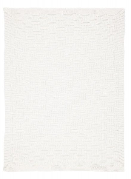 Strickdecke in weiß aus Baumwolle