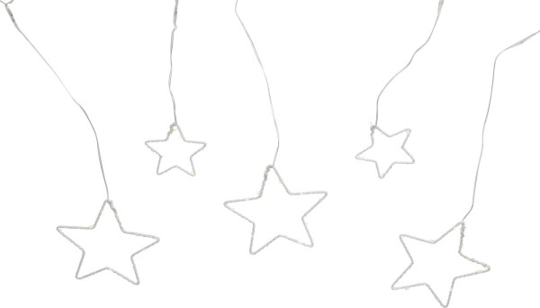 Lichtervorhang Sterne LED aus Eisen