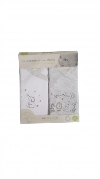 Body Langarm 2er Set in grau aus Stoff