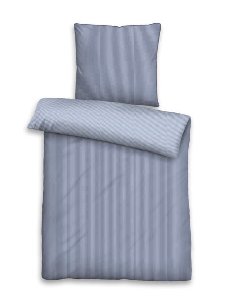 Bettwäsche SATIN blau in blau aus Baumwolle