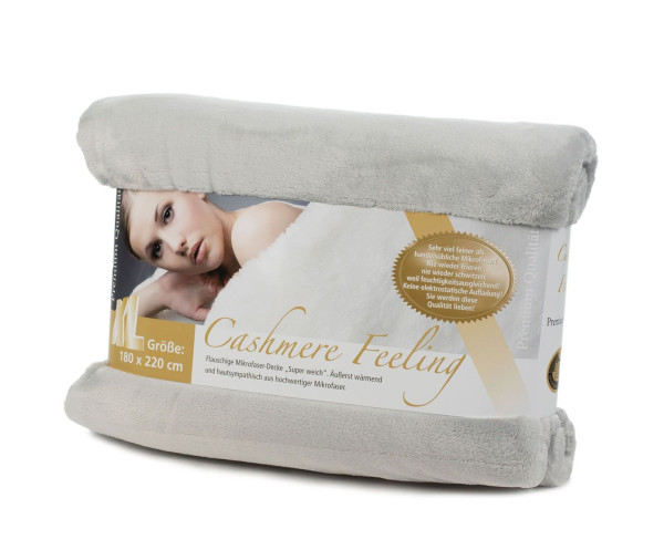 Wohndecke Cashmere silber