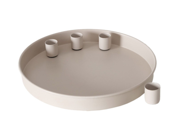 Tablett ARNE in beige aus Metall