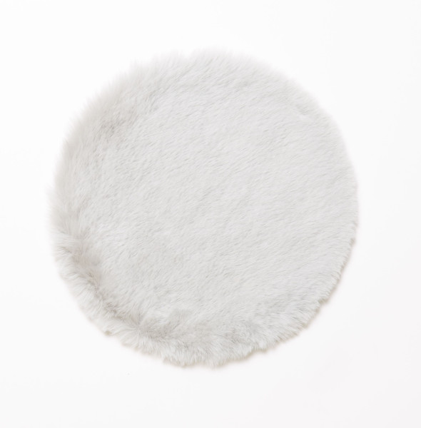 Sitzkissen Kunstfell SEBY in silberfarben aus Polyester