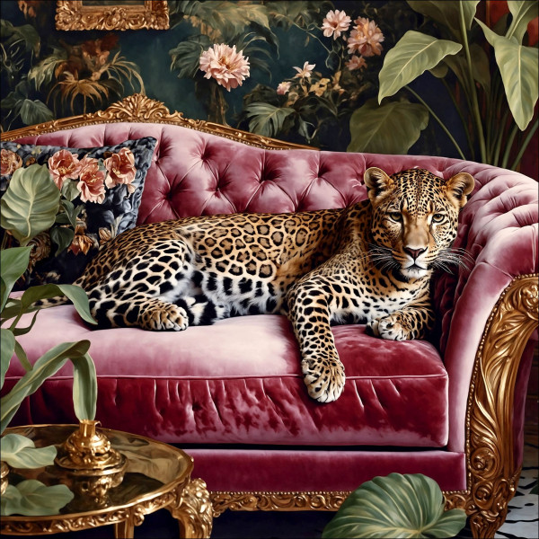 Glasbild BIG CAT in mehrfarbig aus Glas