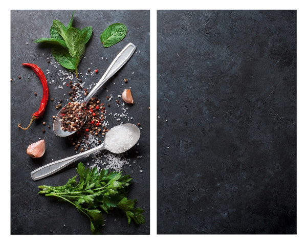 Herdabdeckplatten-Set BASIL in mehrfarbig aus Glas