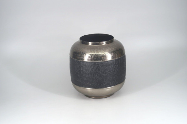 Vase KROKO in schwarz aus Aluminium