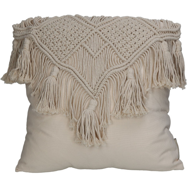 Kissen MACRAME in beige aus Baumwolle