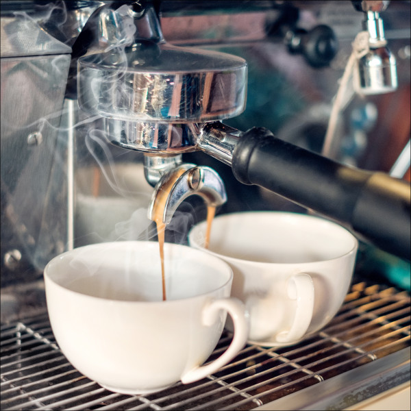 Glasbild CAFÉ III in mehrfarbig aus Glas