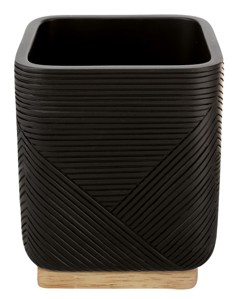 Zahnputzbecher CROSSOVER in schwarz aus Bambus