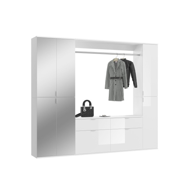 Garderobe PROJEKT X in weiß aus MDF furniert