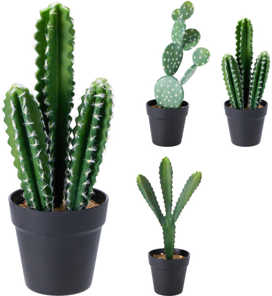 Kunstpflanze KAKTUS in grün aus Polypropylen