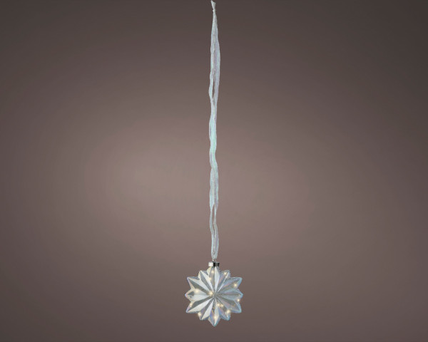 Leuchtobjekt LED BLUME in transparent aus Glas