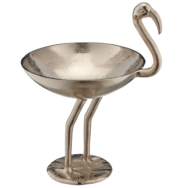 Aluminium Flamingo in silberfarben aus Aluminium
