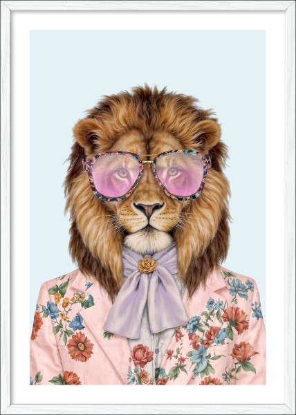 Gerahmtes Bild in mehrfarbig aus Glas satiniert