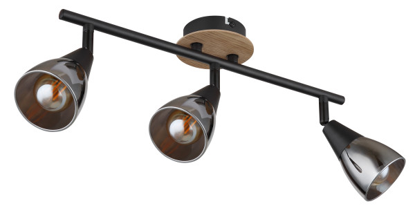 Wand-/Deckenspot MUBBY in schwarz aus Metall