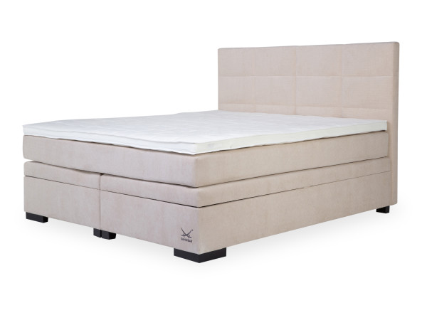 Boxspringbett SANSIBAR POEL in beige aus Stoff