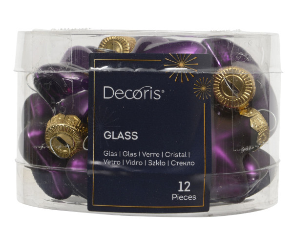 Weihnachtskugel-Box Sterne FEIGE in lila aus Glas