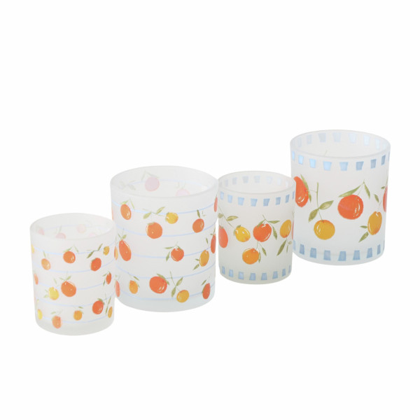 Windlicht Set FRUITS in mehrfarbig aus Glas