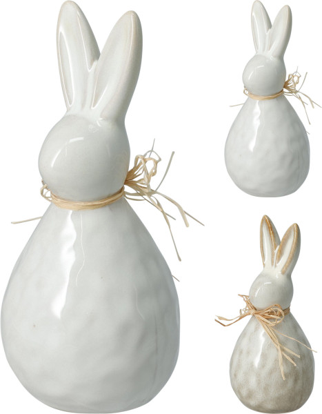 Hase in weiß aus Porzellan