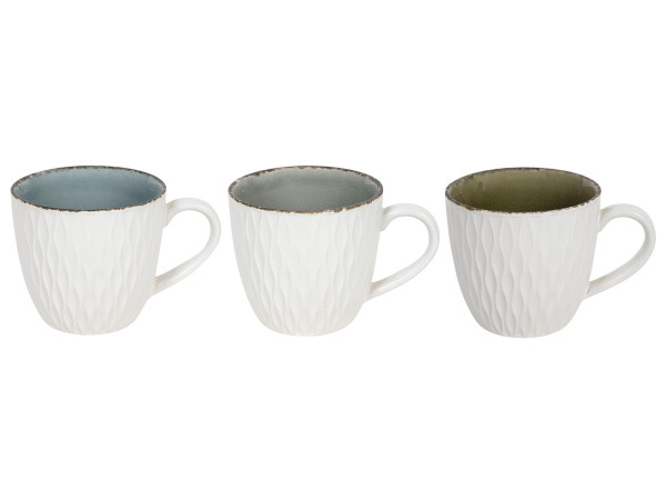 Kaffeebecher EMBOSSED in mehrfarbig aus Steinzeug