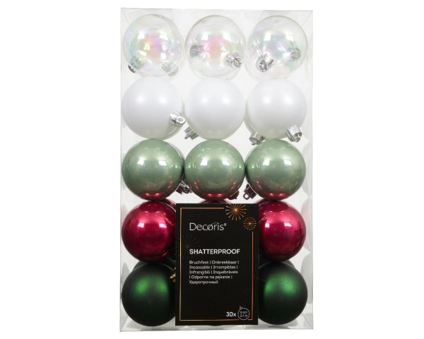 Weihnachtskugel-Set GRACE in mehrfarbig aus Kunststoff