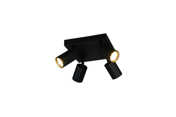 Wandspot SOKA 4-flammig in schwarz aus Metall