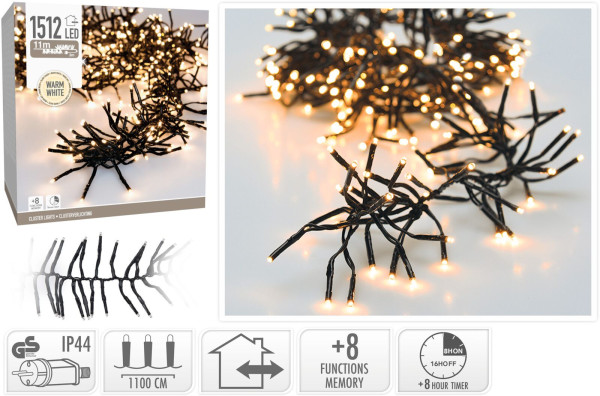 Lichterkette BLACK CLUSTER LED in schwarz aus Kunststoff