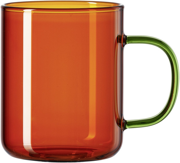 Henkelbecher AMIRA in braun aus Glas