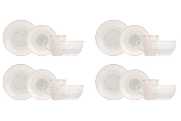 Komplettgeschirr MIRA in grün aus Steinzeug