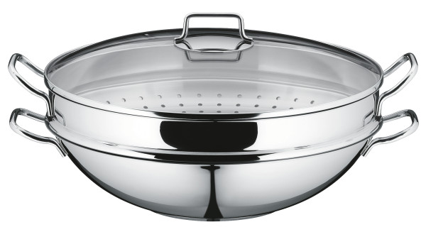 WOK Macao in silberfarben aus Metall