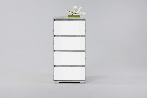 Kommode IKARUS in weiß/grau aus Dekor