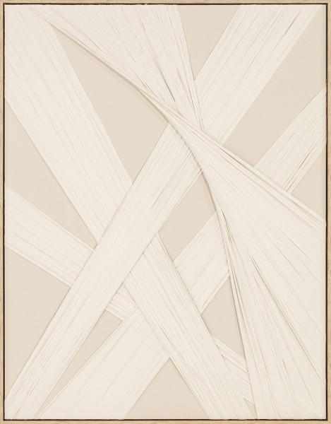 Gemälde STRETCHED FORMS in beige aus Holz