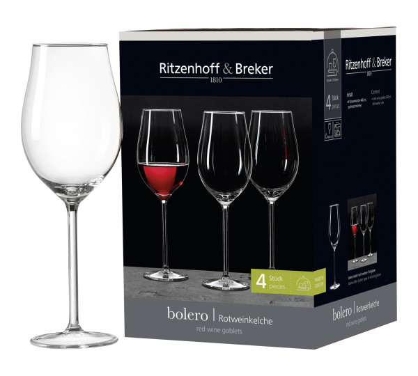 Rotweinglas-Set BOLERO in klar aus Glas