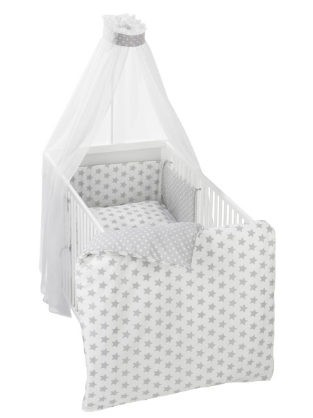 Bett-Set Stars -silber-