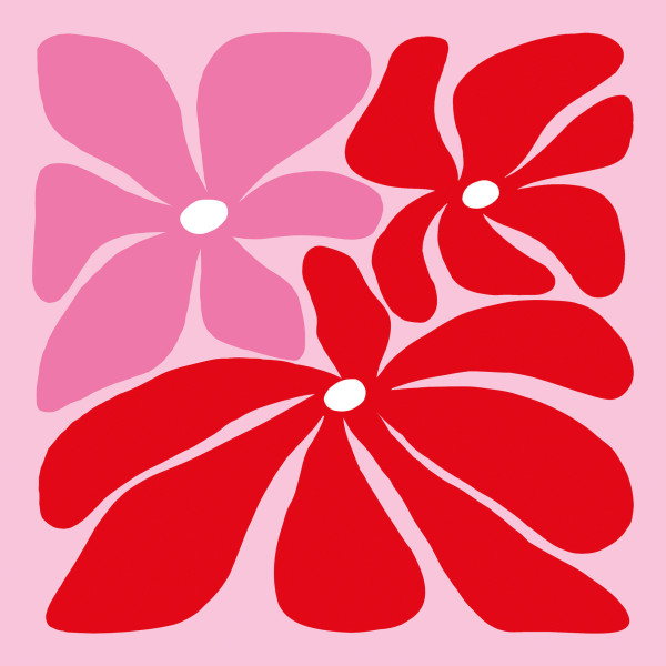 Servietten FLOWER in rose aus Papier