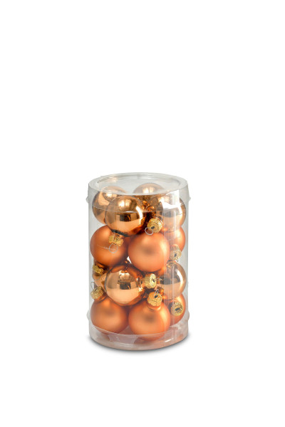 Weihnachtskugel-Box BRANDY in kupferfarben aus Glas