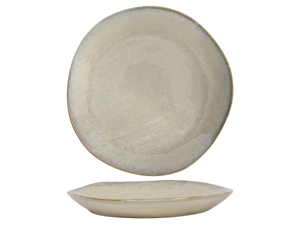 Speiseteller WOVEN in beige aus Keramik