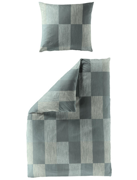 Bettwäsche MONDO Mako-Satin in Salbei aus Baumwolle