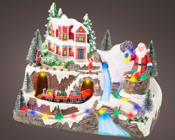 Dekoobjekt LED X-MAS TRAIN in mehrfarbig aus Polyresin