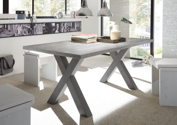 Esstisch HARPER MEDAN X in grau aus Dekor