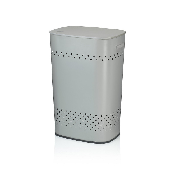 Wäschesammler MALAGA in grau aus Metall